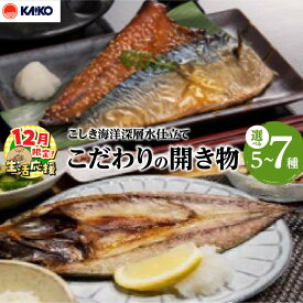 【ふるさと納税】【12/21入金まで年内発送】【期間限定 生活応援】＜選べる＞ こしき海洋深層水仕立て こだわりの開き物 5種 7種 干物 あじ 鰺 かます さば 鯖 ちこ鯛 鯛 開き うるめ丸干し あじみりん干し 開きいか イカ 新鮮 海鮮 魚 魚介 海幸 鹿児島 おすすめ