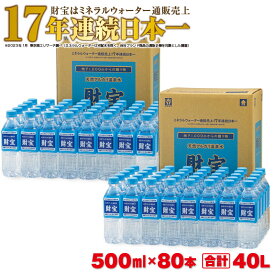 【ふるさと納税】天然 アルカリ 温泉水 財寶温泉 40L（500ml×80本） 国産 シリカ 水 ミネラルウォーター 常温保存【財宝】