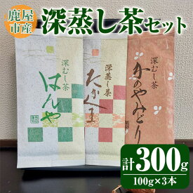 【ふるさと納税】鹿屋 深蒸し茶セット 計300g(100g×3袋) 【株式会社茶一心】