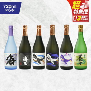 【ふるさと納税】【超特急便】【お急ぎ便】海の蔵「大海酒造」飲み比べセット 計6本 各720ml(海、海王、くじらのボトル白麹、くじらのボトル黒麹、くじらのボトル綾紫、蒼々)地元で定