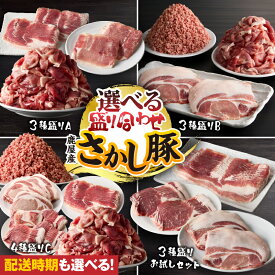 【ふるさと納税】＜配送時期が選べる＞鹿屋産 さかし豚 選べる 3種 4種盛り 肉 豚肉 モモ バラ ロース スライス ミンチ ひき肉 しゃぶしゃぶ 豚しゃぶ とんかつ 小分け 真空パック 国産 鹿児島県産 冷凍 東別府養豚 鹿児島 鹿屋市 おすすめ ランキング プレゼント ギフト