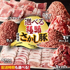 【ふるさと納税】【期間限定 生活応援】＜配送時期が選べる＞鹿屋産 さかし豚 選べる 全6種 肉 豚肉 バラ ロース モモ スライス ミンチ ひき肉 肩ロース しゃぶしゃぶ 豚しゃぶ 小分け 真空パック 国産 東別府養豚 鹿児島 鹿屋市 おすすめ ランキング プレゼント ギフト