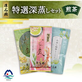【ふるさと納税】お茶の老舗“厚石園”の特選深蒸しセット (水出し煎茶・特上深蒸し煎茶・高級深蒸し煎茶) A3-98【配送不可地域：離島】【1166619】