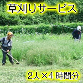 【ふるさと納税】＜阿久根市内利用限定＞草刈り作業(2人×4時間分) 代行 草刈り 空地 空き家 お手入れ【シルバー人材センター】a-48-12