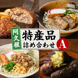 【ふるさと納税】阿久根市特産品詰め合わせセットA(冷凍便) うどん 肉うどん 軟骨うどん 麺 手ごね ハンバーグ 焼肉GONZA お惣菜 おかず 冷凍 焼き芋 やきいも 焼芋 海連 お楽しみ 詰合せ バラエティー コラボ 阿久根市 地元の味 【福永食品】akn005-10