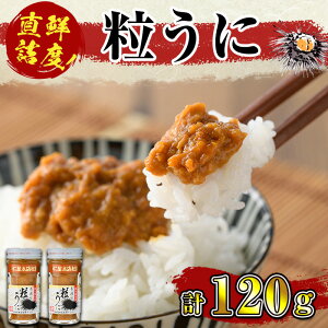 粒うに(60g×2瓶)国産 魚介 海産物 おつまみ おかず 海鮮丼 冷蔵配送 鹿児島県産 阿久根市産【雲丹屋本店松岡】 2-9