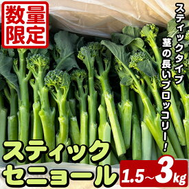 【ふるさと納税】＜先行予約受付中！2026年5月以降順次発送予定＞＜容量が選べる！＞ スティックセニョール (1.5～3kg) 国産 鹿児島県産 阿久根市産 ブロッコリー 野菜 サラダ お弁当 ピクニック 産地直送 茎ブロッコリー 肉巻き 数量限定 期間限定【うとさんち】