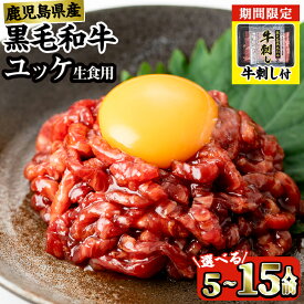 【ふるさと納税】＜内容量・発送時期が選べる＞ 鹿児島県産 黒毛和牛 ユッケ 5～15人前 (40g×5～15P・計200～600g) 牛刺し 牛サシ 定期便 隔月 肉 牛肉 黒毛和牛 国産 鹿児島県産 ユッケ 生食 旨み 選べる 発送月 選択 ランキング 人気 小分け 選べる 数量限定【カミチク】