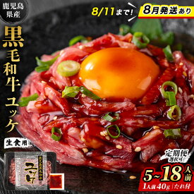 【ふるさと納税】★4.73！ 鹿児島県産 黒毛和牛 ユッケ 5〜18人前 (40g×5〜18P・計200〜720g) 定期便 隔月 肉 牛肉 黒毛和牛 国産 鹿児島県産 ユッケ 小分け 生食 発送時期が選べる 発送月 選べる ランキング カミチク 【株式会社LRプラスK】
