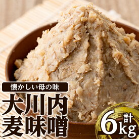 【ふるさと納税】大川内麦味噌(1kg×6袋・計6kg) 味噌 みそ 味噌汁 田舎味噌 麦みそ 家庭の味 冷蔵 【大川内地区コミュニティ協議会】