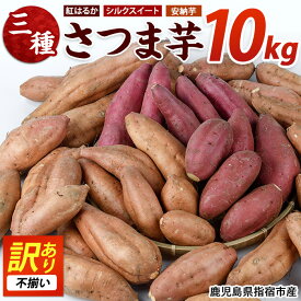 【ふるさと納税】＜2026年11月上旬以降順次発送＞＜訳あり・不揃い＞鹿児島県指宿市産！家庭用さつまいも3種詰め合わせセット(合計約10kg) 鹿児島 さつまいも さつま芋 サツマイモ 紅はるか シルクスイート 安納芋 スイーツ セット【らくと農園】