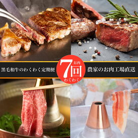 【ふるさと納税】＜定期便！全7回＞お肉わくわく定期便！ 牛肉 黒毛和牛 和牛 A4 ステーキ 赤身 ヒレ フィレ ロース すき焼き 豚肉 豚ロース しゃぶしゃぶ とんかつ 黒豚 生ハム 冷凍 肉 国産 【水迫畜産】