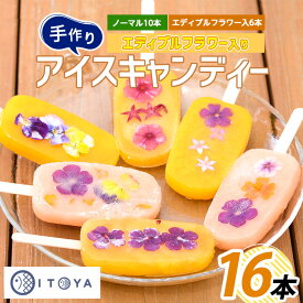 【ふるさと納税】手作りアイスキャンディー エディブルフラワー入り 計16本 鹿児島 手作り アイス アイスキャンディー 氷 氷菓子 スイーツ おやつ ミルク あずき チョコ 抹茶 パイン りんご ぶどう マンゴー グァバ パッションフルーツ セット 詰合せ 冷凍【たいやき絲や】