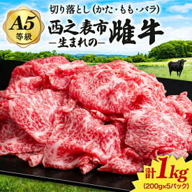 【ふるさと納税】「自慢の逸品」 西之表市生まれの黒毛和牛 切り落とし肉（200g×5パック） 子ども食堂 でも提供開始 牛肉 和牛 種子島生まれ雌牛