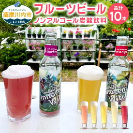 【ふるさと納税】フルーツビール ノンアルコール クラフトビール 計10本入り 5種類×2本 きんかん イチゴ バナナ ブルーベリー マンゴー 果物 飲料 炭酸飲料 アルコールゼロ ノンアル ノンアルビール 飲み比べ セット 鹿児島県 薩摩川内市 送料無料