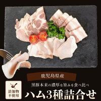 鹿児島県産黒豚ハム3種詰め合わせ　計295g