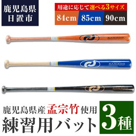 【ふるさと納税】鹿児島県産孟宗竹使用！竹バット(3種)国産 鹿児島県産 竹 バット トレーニング用バット マスコットバット 練習用バット 野球 ベースボール スポーツ用品 野球用品 竹製 素振り バッティング 一般用 【日の丸竹工】