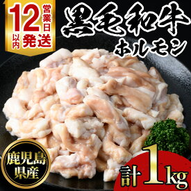【ふるさと納税】鹿児島黒毛和牛ホルモン(250g×4P・計1kg) 国産 九州産 鹿児島県産 牛肉 黒毛和牛 和牛 お肉 おかず 焼き肉 ホルモン 小腸 冷凍【NBフード】