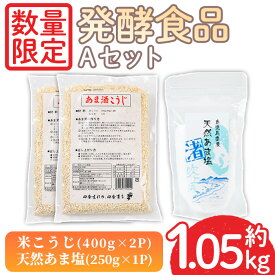 【ふるさと納税】＜数量限定＞発酵食品Aセット！米こうじ(400g×2袋)・天然あま塩(250g) 無添加 麹 こうじ 味噌汁 調味料 料理 お菓子 無着色【日置市観光協会】
