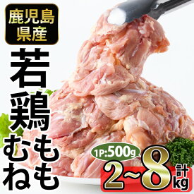 【ふるさと納税】＜選べる！＞鹿児島県産若鶏もも肉・むね肉(合計2kg～8kg) 国産 九州産 鹿児島県産 鶏肉 若鶏 とり肉 もも肉 モモ肉 むね肉 ムネ肉 小分け 肉 冷凍 おかず お弁当 おつまみ 唐揚げ チキン南蛮 サラダチキン 【南九フーズ】