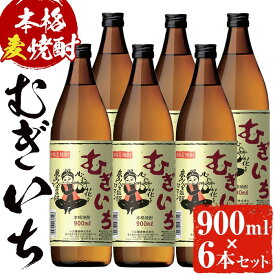 【ふるさと納税】本格麦焼酎むぎいち(900ml×6本・計5.4L) 焼酎 酒 麦 麦焼酎 麹 こうじ ギフト 贈答 アルコール 25％ セット 常温 常温配送 常温保存【小正醸造】