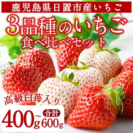 【ふるさと納税】＜先行予約受付中！＞3品種いちごの食べ比べセット(約400g～600g)国産 九州産 鹿児島 日置市 生鮮食品 苺 イチゴ 白苺 赤苺 果物 くだもの フルーツ 大粒 食べ比べ 詰め合わせ パック 【ままりあ農園】