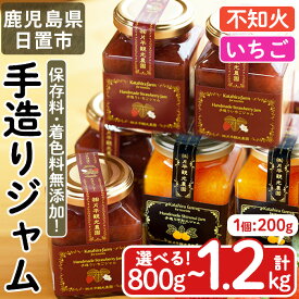 【ふるさと納税】＜選べる＞手造りいちごジャム・不知火ジャム(各2本・計4本/いちご4本 不知火2本・計6本) 国産 九州産 鹿児島県産 いちご イチゴ 苺 しらぬい ジャム フルーツ 果物 柑橘 手作り 調味料 小分け 贈答 プレゼント 保存料無添加 着色料無添加【片平観光農園】