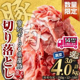 【ふるさと納税】豚肉 切り落とし ＜選べる内容量・銘柄＞豚肉切り落とし(合計3.0〜4.0kg、鹿児島県産豚／曽於ポーク) セット 国産 鹿児島県産 小分け 真空 冷凍 豚 肉【Rana】