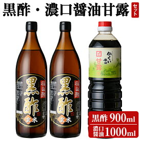 【ふるさと納税】伊達醸造 黒酢・濃口醤油甘露セット！お酢 調味料 黒酢ドリンク ビネガー しょうゆ セット【伊達醸造】
