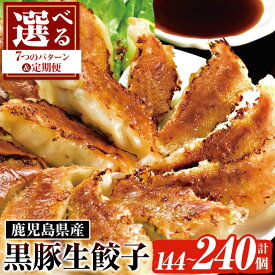 【ふるさと納税】＜選べる7パターンと定期便！＞鹿児島黒豚の生餃子4種(プレーン・生姜・黒胡椒にんにく・柚子胡椒)(計144～240個)と定期便(プレーン：144個×3回・総量432個)！ おかず おつまみ ぎょうざ ギョウザ 惣菜 冷凍 おかず 弁当 小分け 【鹿児島協同食品】