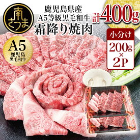 【ふるさと納税】【鹿児島県産】A5等級 黒毛和牛 霜降り焼肉用 400g 厳選 希少部位 バラ モモ カタ ヒウチ イチボ ミスジ 霜ふり 焼肉セット 国産 牛肉 焼肉 BBQ カミチク 高級 A5肉 a4a5等級 送料無料 【2019年度 ふるさと納税 寄附額 鹿児島県1位 南さつま市】