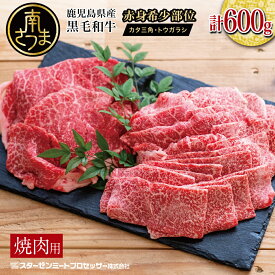 【ふるさと納税】鹿児島県産黒毛和牛 焼肉用 計600g ★お届け月が選べる★ レビューキャンペーン実施中 赤身希少部位2種セット 数量限定 冷凍 スターゼン 南さつま市 国産 送料無料 高級 焼肉 BBQ 焼き肉 焼肉セット 小分け 食べ比べ ギフト ご贈答