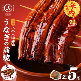 【ふるさと納税】【年内発送】高評価★4.80《5尾 25,000円》国産 八本木樽 鰻 蒲焼 ＜2尾＞or＜5尾 うなぎ肝串4本セット ※ポータル限定＞(1尾あたり160g以上) うなぎ unagi 九州産 蒲焼き 冷凍 うな丼 うな重 ランキング 人気【志布志市制20周年記念】【山田水産】
