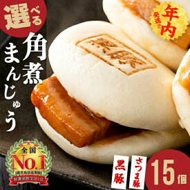 【ふるさと納税】【年内発送】【志布志市制20周年記念】＜期間限定規格＞ 鹿児島県産 黒豚orさつま豚から選べる！角煮まんじゅう(15個) 黒豚 さつま豚 肉 豚肉 国産 九州産 肉まん 中華まん パン おやつ 惣菜 おかず ランキング 人気【萬來】