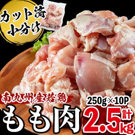 【ふるさと納税】小分けで便利！南九州産産若鶏もも肉切身 計2.5kg(250g×10P) 鶏肉 とり肉 鳥肉 鶏もも肉 とりもも もも肉 もも モモ 若鶏 小分け 真空 真空パック 保存 カット カット済 唐揚げ 煮物 鍋 おかず お弁当などに【羽根】a1-017