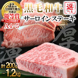 【ふるさと納税】【数量限定】【厚切りor薄切り×内容量が選べる】A4・5等級 鹿児島県産黒毛和牛サーロインステーキ 計200g～1.2kg(厚切り300g・薄切り200g/枚) 黒毛和牛 和牛 ステーキ サーロイン 牛肉 国産 霜降り 焼肉 BBQ 日本一 ランキング 人気 A4 A5【nixy CHUZAN】