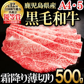 【ふるさと納税】【数量限定】鹿児島県産 A4・A5等級うしの中山黒毛和牛霜降り薄切り500g 黒毛和牛 和牛 スライス 薄切り 肉 牛肉 国産 九州産 鹿児島県産 焼肉 しゃぶしゃぶ すき焼き A5 A4 日本一 ランキング 人気【nixy CHUZAN】b5-187