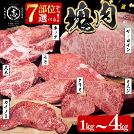 【ふるさと納税】【部位・内容量を選べる！】塊肉シリーズ ( ネック / スネ / クリミ / ミスジ / カイノミ / サーロイン / モモ ) ＜1kg～4kg＞ 黒毛和牛 和牛 ステーキ 牛肉 国産 赤身 希少部位 日本一 人気 BBQ 焼肉 カレー ハンバーグ ステーキ 贈答 冷凍【nixy CHUZAN】