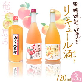 【ふるさと納税】 黒糖焼酎仕込み リキュール酒セット すもも酒 たんかん酒 梅酒 720ml × 3本 リキュール 焼酎 酒 アルコール お酒 すもも たんかん 果実 黒糖 奄美すもも 黒の曙 柑橘 梅 町田酒造 大野商会 奄美市 おすすめ ランキング プレゼント ギフト