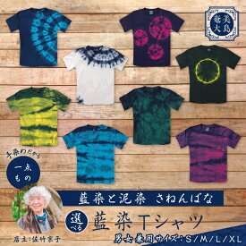 【ふるさと納税】＜選べるデザイン＆サイズ＞ 藍染 Tシャツ ティーシャツ シャツ 服 洋服 ファッション 藍染 一点物 大島紬 手作り 手染め オンリーワン 世界に一つ おしゃれ 贈り物 職人 柄 藍染と泥染 さねんばな 奄美市 おすすめ ランキング プレゼント ギフト