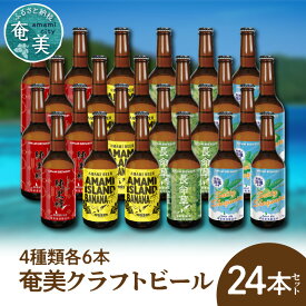【ふるさと納税】 クラフトビール ブラウンエール ヴァイツェン ペールエール 330ml 4種類 各6本 計24本 家飲み ビール 地ビール 瓶ビール 鹿児島 奄美大島 純黒糖 ショウガ 島ばなな 長命草 シークニン ソルティー お取り寄せ 送料無料