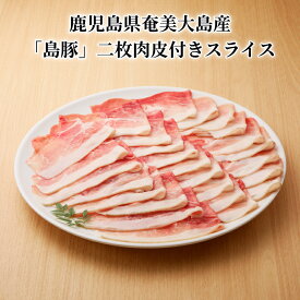 【ふるさと納税】豚肉 500g × 2 小分け 二枚肉皮付き スライス 奄美大島産 島豚 ブランド肉 ぶた しゃぶしゃぶ 焼肉 生姜焼き お弁当 晩ご飯 鍋 汁物 おすそ分け お土産 特産品 お取り寄せ お取り寄せグルメ コリコリ食感 食品 国産 冷凍 送料無料