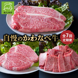 【ふるさと納税】定期便 全7回 自慢のかわなべ牛 お肉 牛肉 かわなべ牛 奇数月+12月にお届け サーロインステーキ コロッケ メンチカツ ハンバーグ 特上カルビ 上カルビ ヒレステーキ しゃぶしゃぶ ローススライス 国産 黒毛和牛 鹿児島県産 南九州市 送料無料