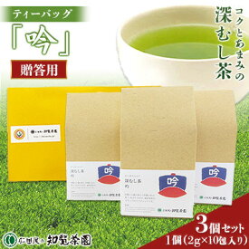 【ふるさと納税】【贈答用】知覧茶園の深むし茶ティーバッグ「吟」10包入　3個セット【1773080】