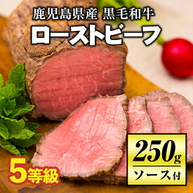 【ふるさと納税】＜5等級＞鹿児島県産黒毛和牛ローストビーフ(250g・専用ソース付き) 鹿児島 九州産 牛肉 国産 贈り物 冷凍 冷凍便【お肉の直売所 伊佐店】【A0-08】