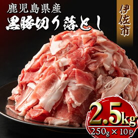 【ふるさと納税】鹿児島県産黒豚切り落とし(計2.5kg・250g×10P) 精肉 小分け 切落とし 料理 パック 国産 薄切り 豚肉 九州産 冷凍 【増元精肉店】