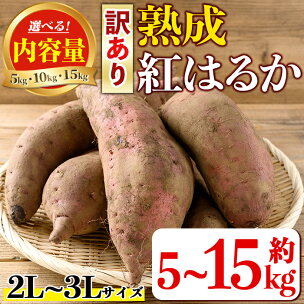 ＜内容量が選べる！＞《訳あり》熟成紅はるか(約5kg～15...