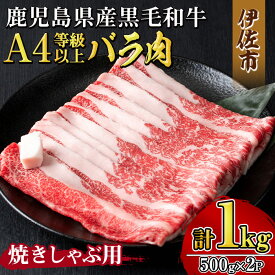 【ふるさと納税】《毎月数量限定》鹿児島県産黒毛和牛 A4等級以上！バラ肉＜焼きしゃぶ用＞！(計1kg・500g×2パック) 黒毛和牛 牛肉 国産 九州 鹿児島県 和牛 バラ肉 バラ ギフト 肉 贈り物 プレゼント 焼きしゃぶ 【増元精肉店】