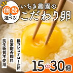 ＜個数を選べる＞いちき農園のこだわり卵(計15個 or 30個) 平飼い 鶏 たまご 低コレステロール 無添加 抗生物質不使用 卵かけご飯 TKG【いちき農園】【Z5-01・A0-07】