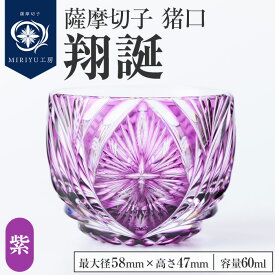 【ふるさと納税】薩摩切子 猪口「翔誕(紫)」(最大径58mm×高さ47mm・容量60ml) 薩摩切子 猪口 おちょこ ガラス 工芸品 鹿児島 伝統工芸 お土産 切子グラス プレゼント グラス インテリア 食器 ギフト 贈答用 【MIRIYU工房】